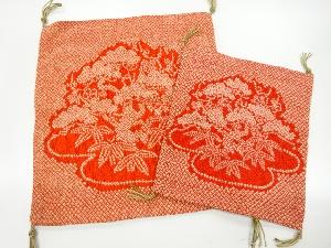 アンティーク　纐纈松笹模様織出し帛紗大小セット